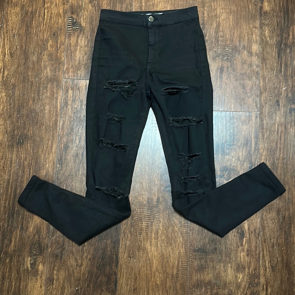 TOPSHOP MOTO black ripped jeans
